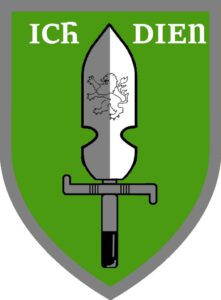 Wappen des ehemaligen Panzergrenadierbataillon 52 in Rotenburg a.d.F. "Ich dien". - Selbst nachgepixelt.