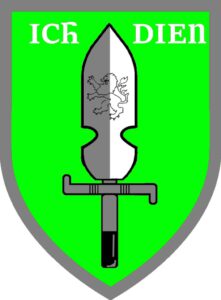 Wappen des ehemaligen Panzergrenadierbataillon 52 in Rotenburg a.d.F. "Ich dien". - Selbst nachgepixelt.